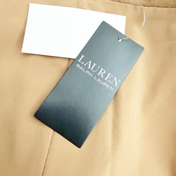 RALPH LAUREN BLACK LABEL | Wool Blend Tan Skirt Buckle Pencil Straight | 20W - Picture 5 of 8